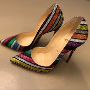 Christian Louboutin So Kate Multi color glitter pump